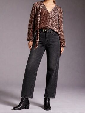 Anthropologie Pistola Barrel Leg Midnight Straight Jeans